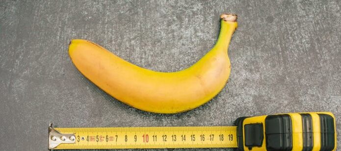měření penisu na příkladu banánu